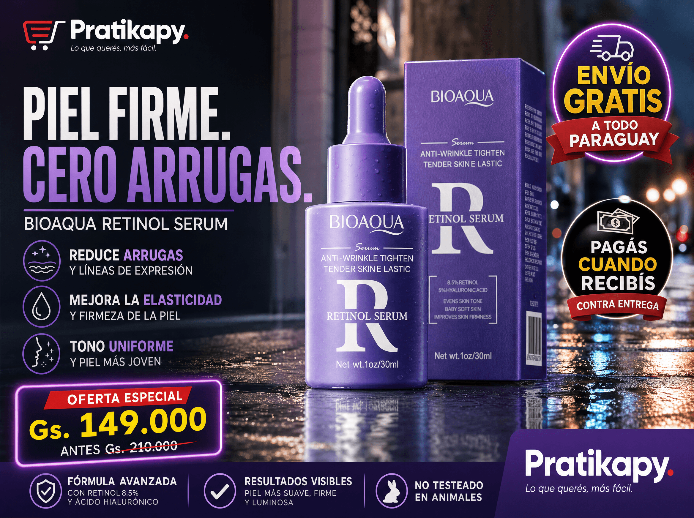 Sérum Facial Bioaqua Retinol 30ml (Efecto Anti-Edad) — 7