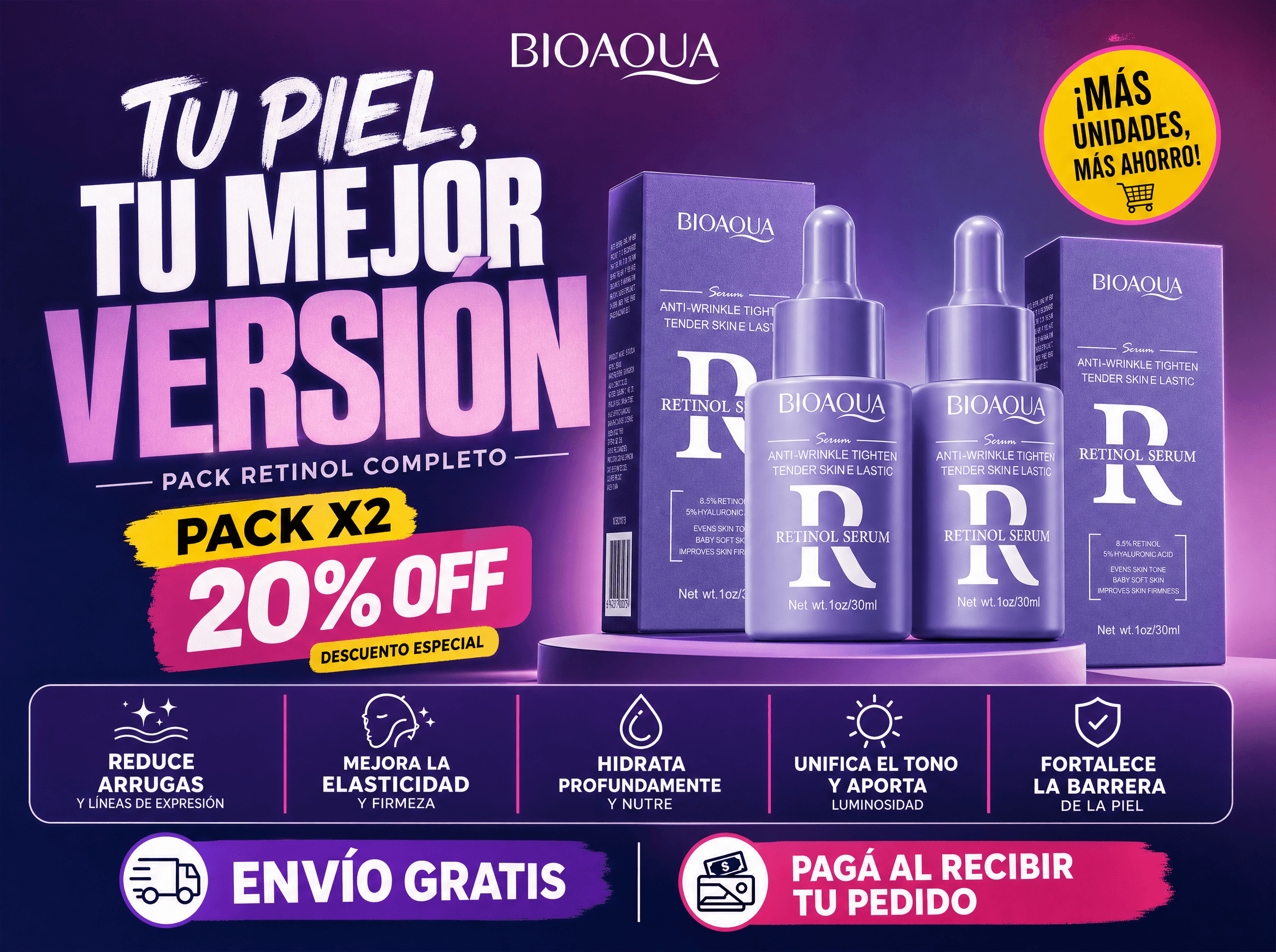 Sérum Facial Bioaqua Retinol 30ml (Efecto Anti-Edad) — 10