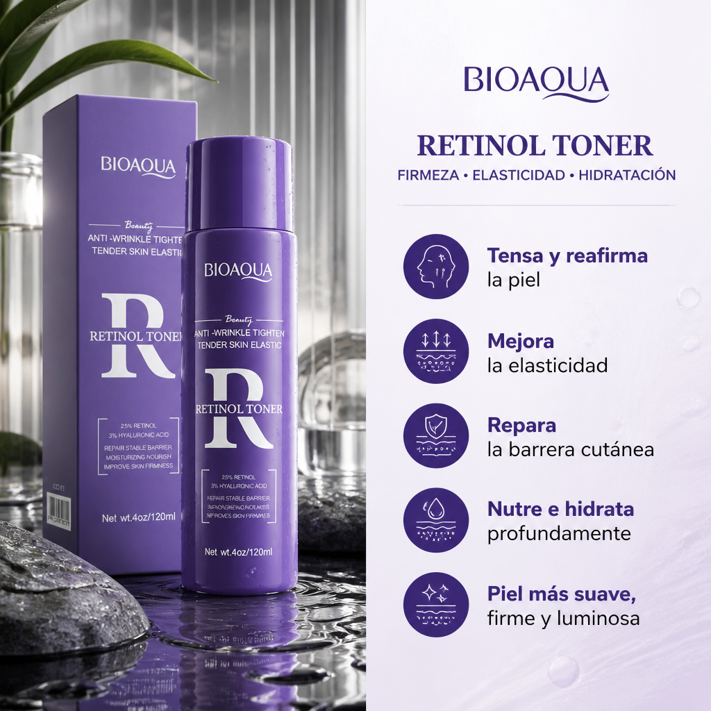 Tónico Facial Bioaqua Antiarrugas con Retinol (120ml)