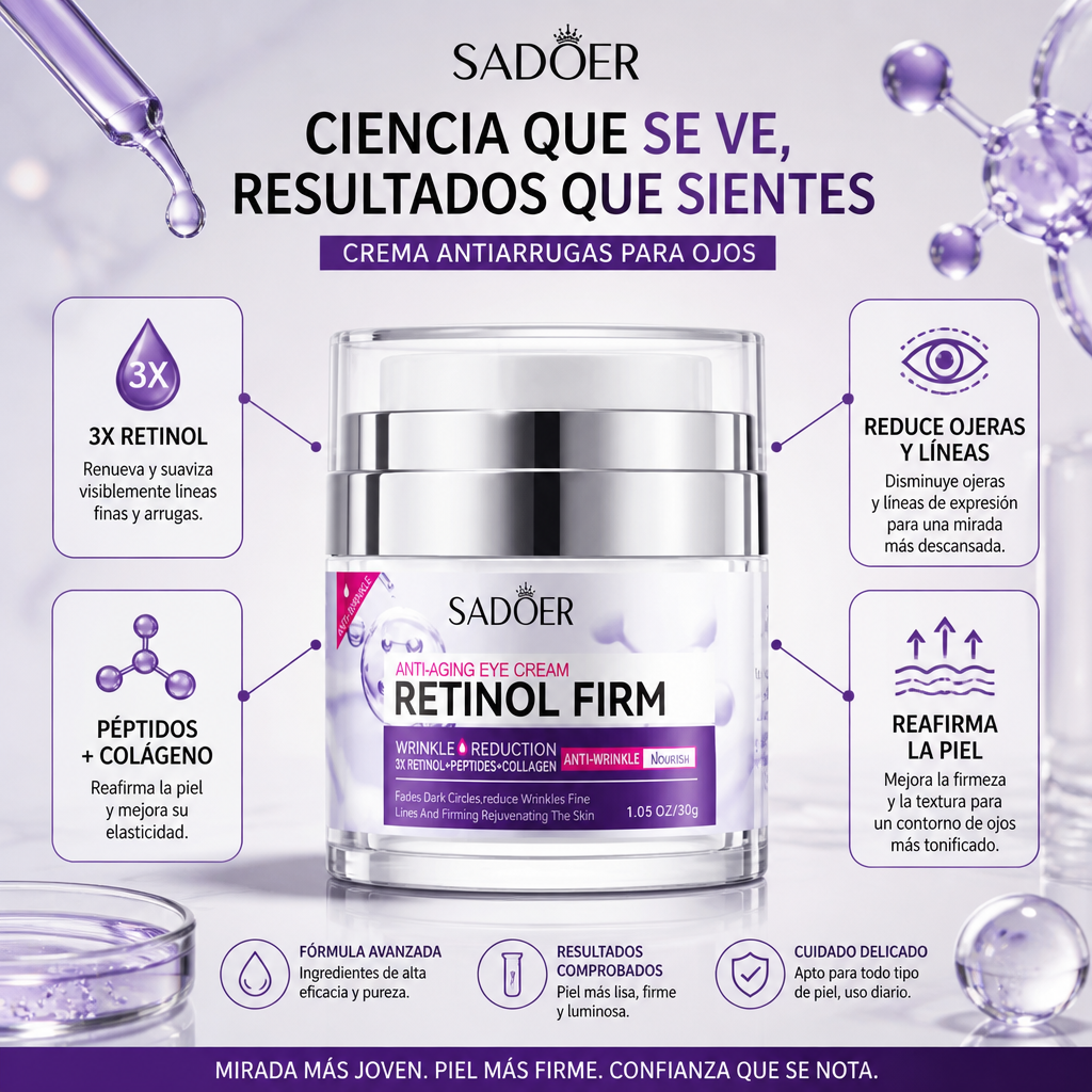 Crema Reafirmante Sadoer con Retinol para Ojos
