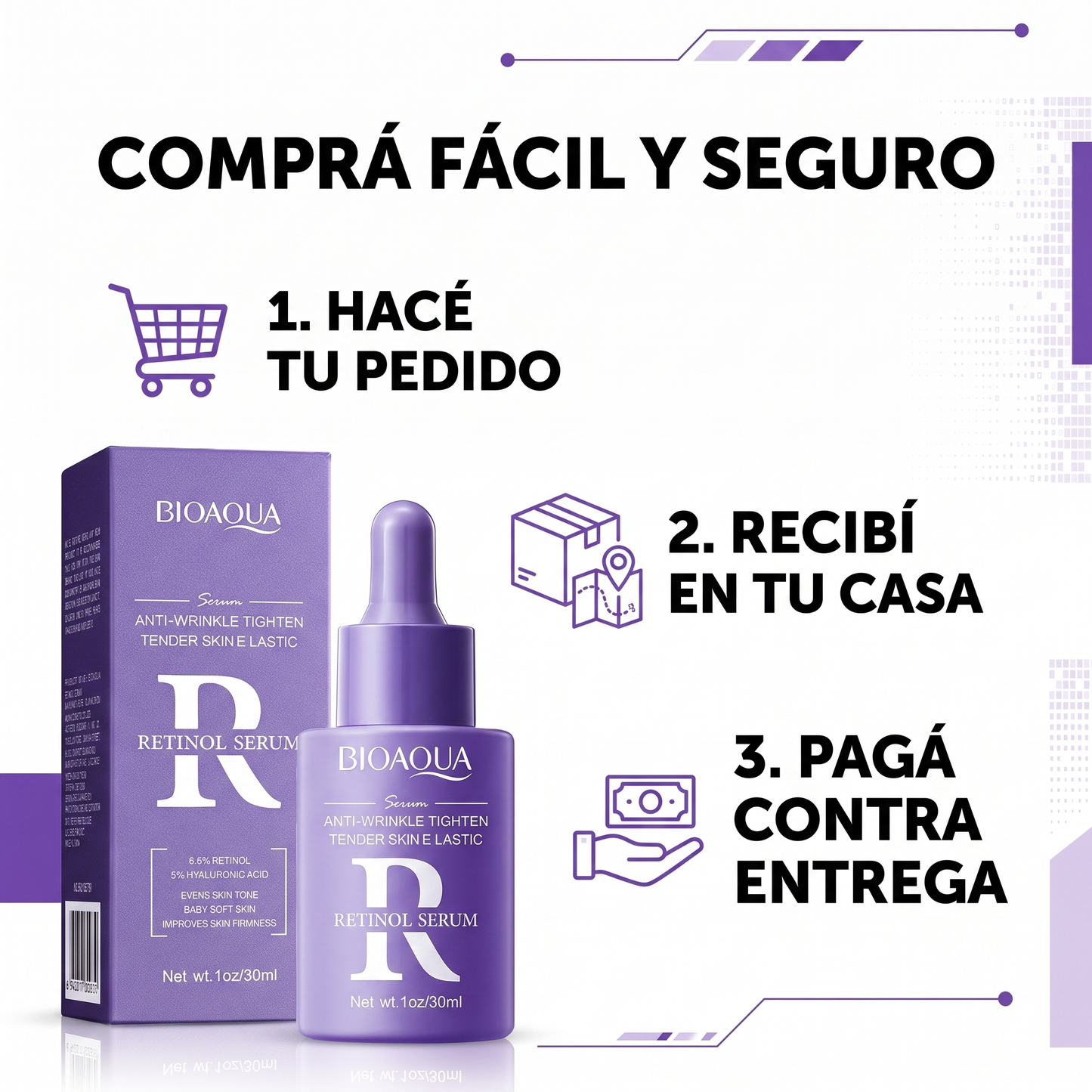 Sérum Facial Bioaqua Retinol 30ml (Efecto Anti-Edad)