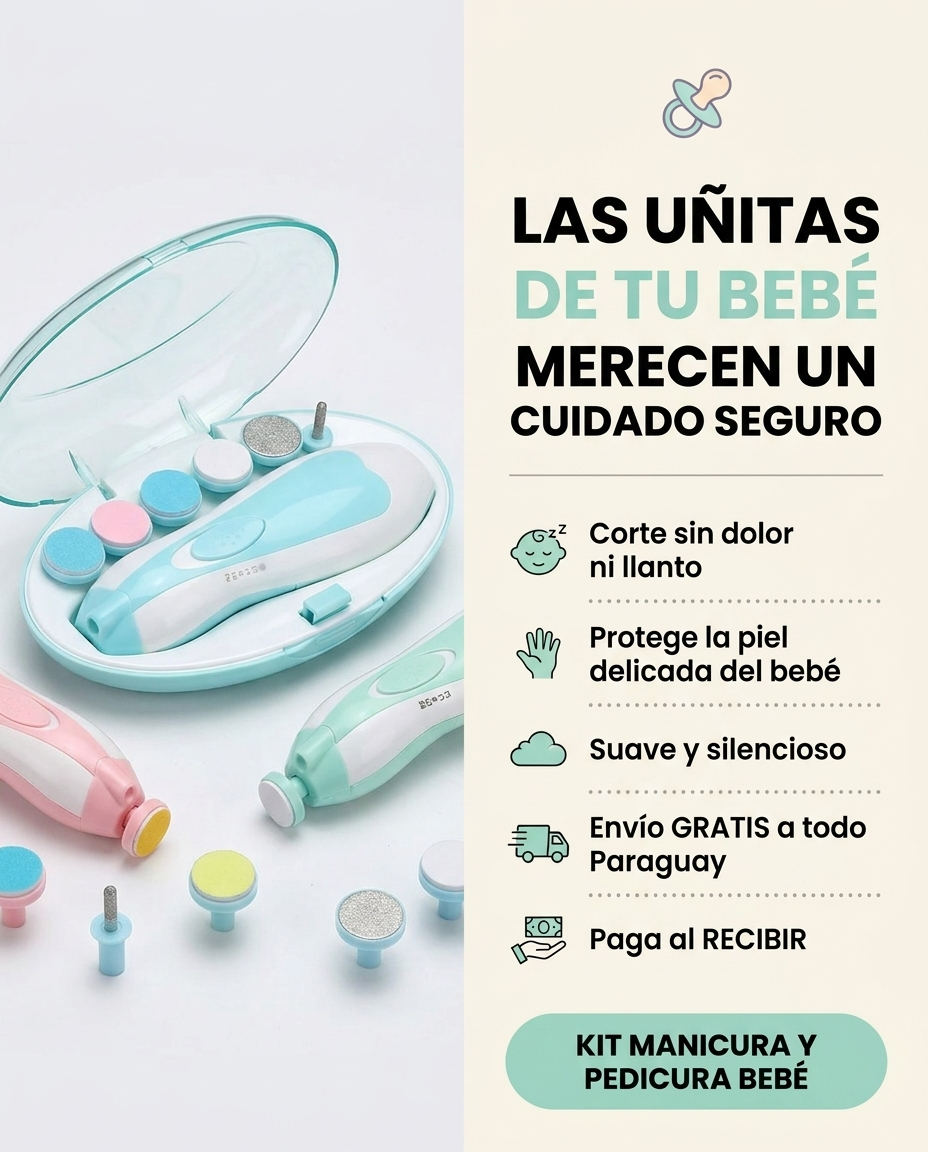 Lima Eléctrica y Segura para Uñas de Bebé