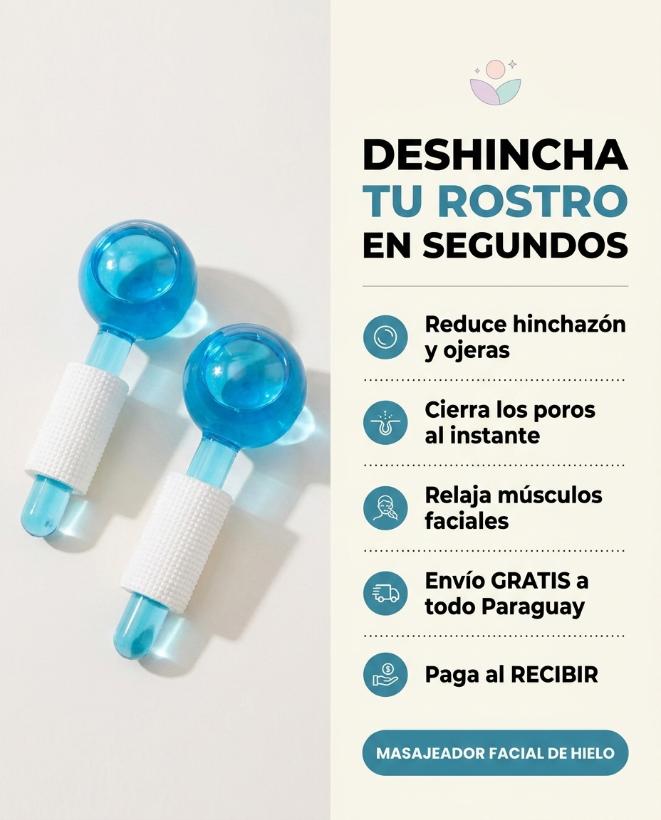 Roller Masajeador Facial de Cristal Rejuvenecedor