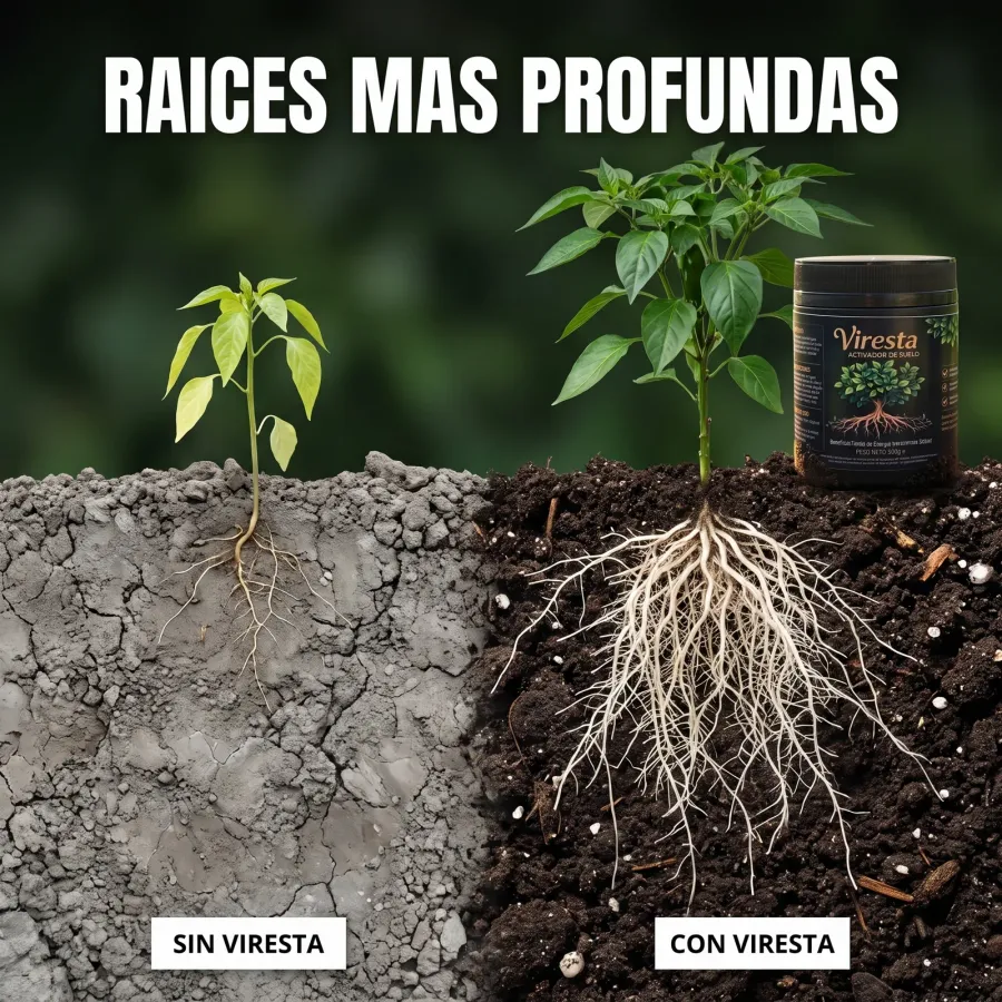 Cómo funciona Viresta: se disuelve en agua, llega a la raíz y deja raíces más fuertes